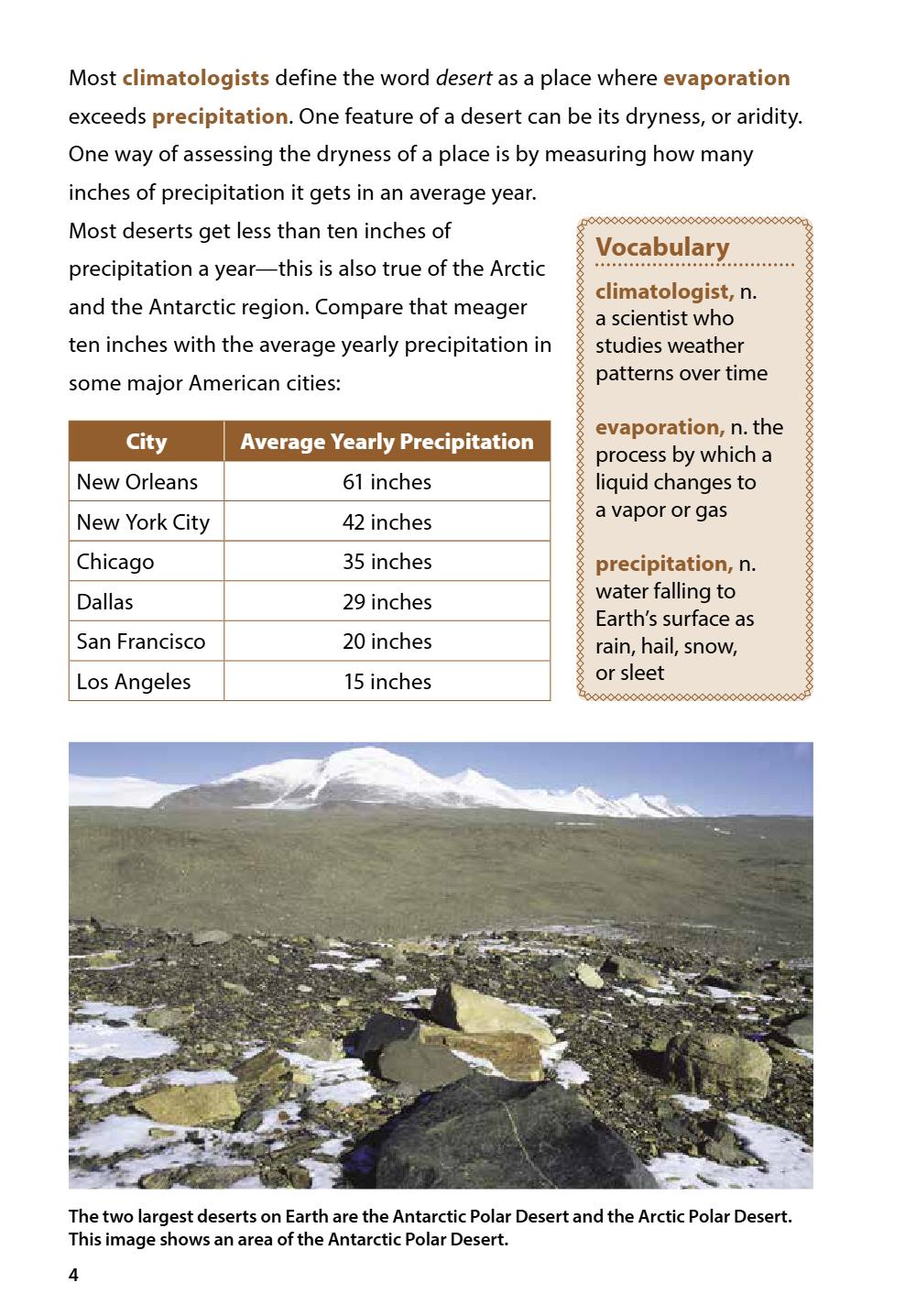 World Deserts Student Reader, page 10