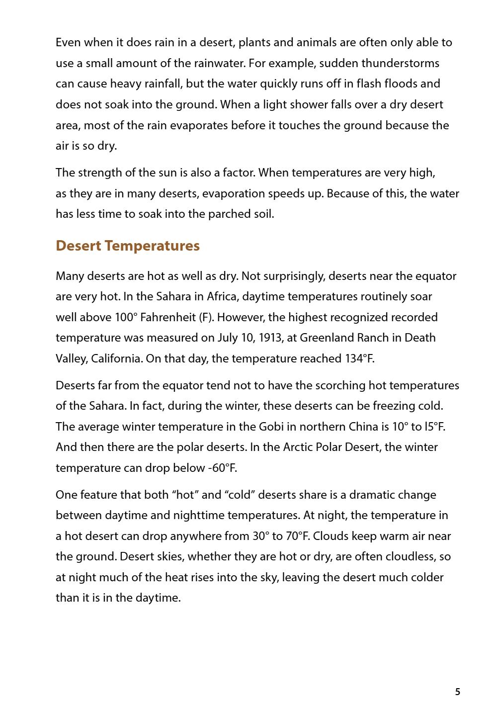 World Deserts Student Reader, page 11