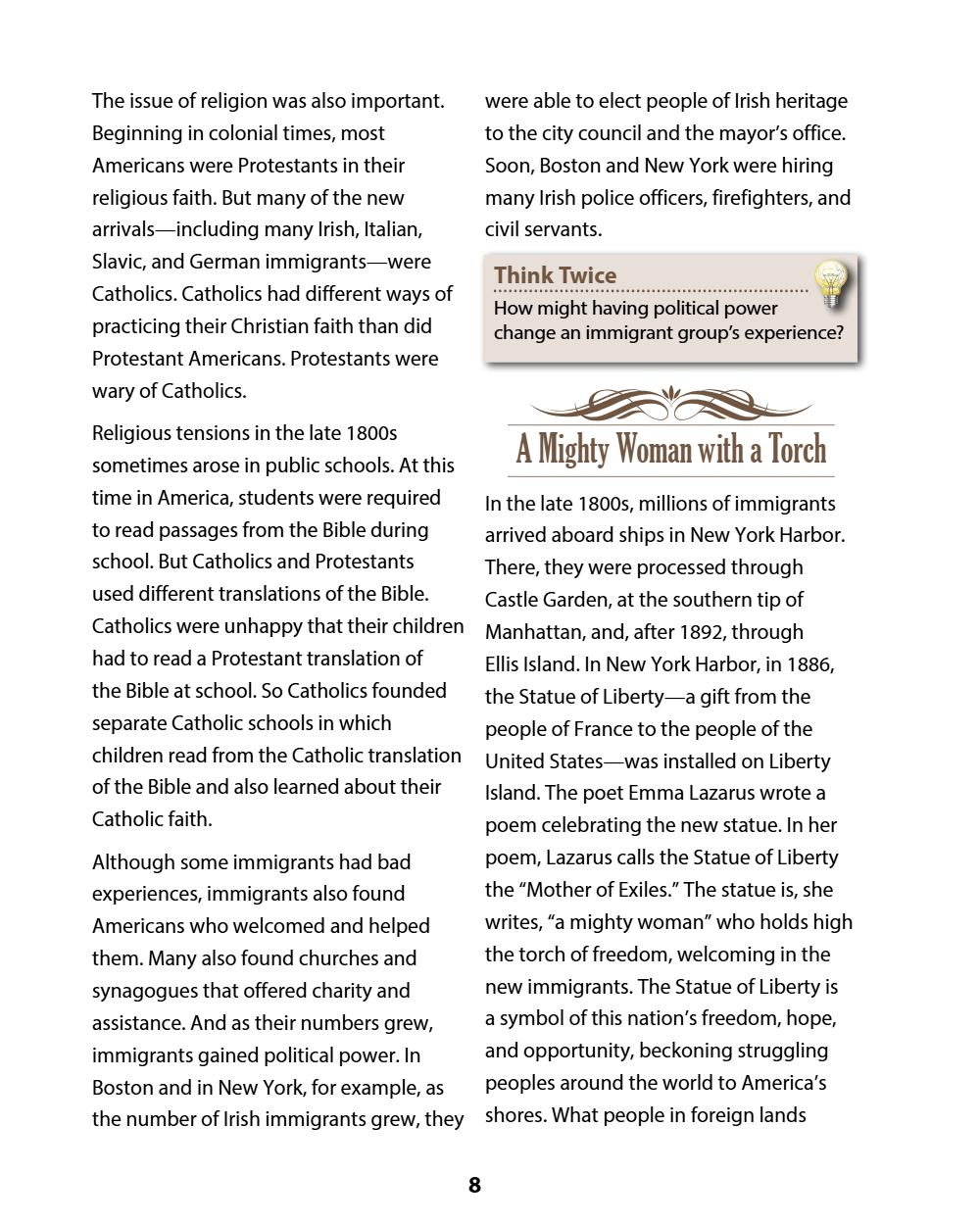 A History of the United States: Modern Times, Part 1 (Chapters 1–4) Student Reader, page 12