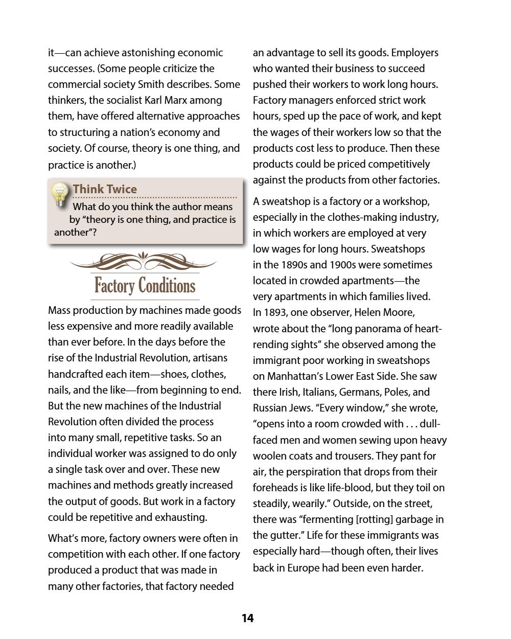 A History of the United States: Modern Times, Part 1 (Chapters 1–4) Student Reader, page 18