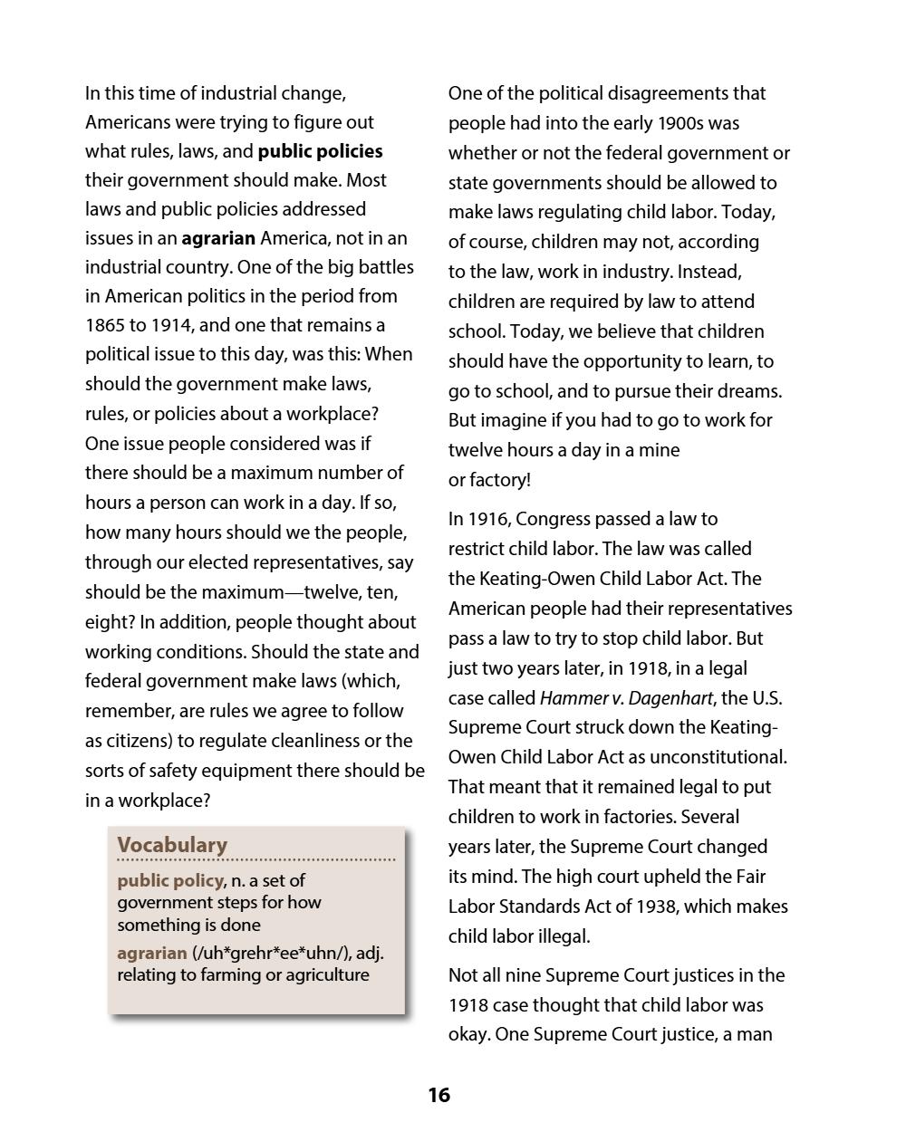 A History of the United States: Modern Times, Part 1 (Chapters 1–4) Student Reader, page 20