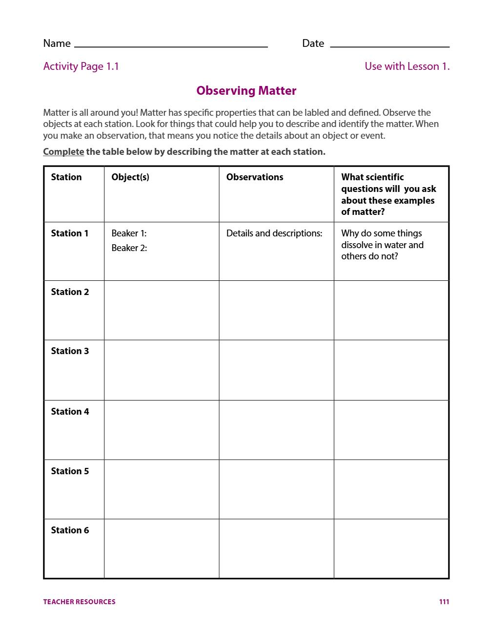 Activity Page 1.1, page 117